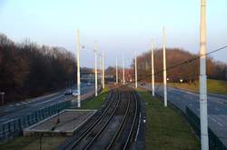 Gleise der U-Bahn Linie U35 (Campuslinie)